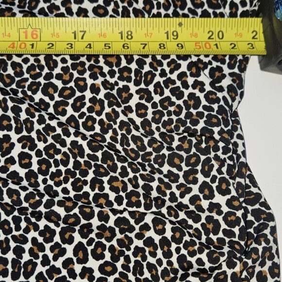 MICHAEL Michael Kors Leopard Short Sleeve Turtleneck Top Brown Black Sz 2XL - Picture 5 of 6